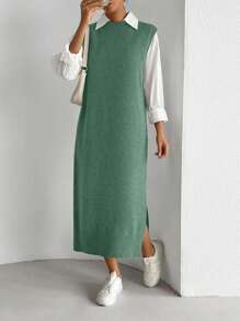 Chiquease Women's All-Match Versatile Long Tank Dress, Commuter Style