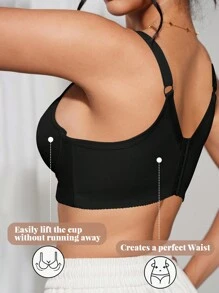 DesireSculpt 1 pieza Sujetador de encaje para mujer, lencería con aros, con tirantes anchos, suave y cómoda, con ajuste de apoyo y push-up