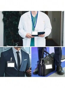 SHEIN 10 件/20 件/50 件透明塑料横向名牌身份证夹 - 無色 - 查看 4