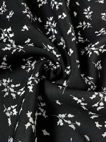 SHEIN 孕妇花卉可调节腰部支撑腹带裙 - 黑色 - 查看 6