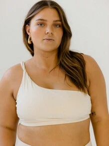 Aralina Leisurewear 极简主义象牙色柔软弹力单肩运动背心 - 駝色 - 查看 7