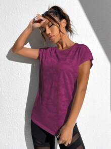 SHEIN Core Rhythm Solid Racer Back Sports Tank Top Workout Tank Top Gym Women Shirts - Hot Pink - View 6