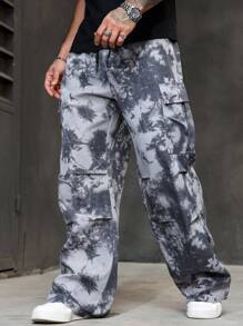 Manfinity LEGND Plus Size Men's Casual Straight Leg Tie Front Pocket Pants