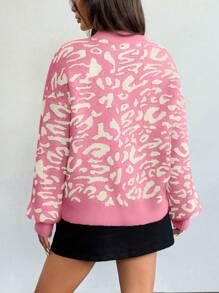 SHEIN Unity 女士圆领灯笼袖加厚套头毛衣针织衫秋冬毛衣 - 彩色 - 查看 2