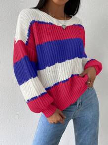 Chiquease Casual Minimalist Pullover Sweater, Everyday Wear Knit Pullover Fall Winter Sweater