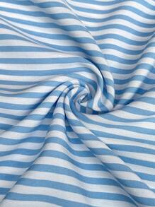 SHEIN Maternity Sleeveless Tank Top And Drawstring Loose Shorts 2 Pieces Set - Blue - View 7