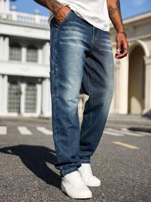 Manfinity Homme Men's Casual Pocket Jeans - Blue - View 7