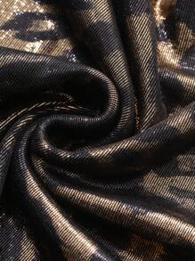 DAZY 女士亮面豹纹不对称领短袖 T 恤 - 彩色 - 查看 7