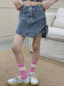 DAZY Pantalones cortos vaqueros para niña preadolescente, conjuntos de ropa de verano para niñas, ropa de regreso a la escuela