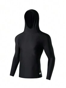 ZELFYO Men's Solid Color Long Sleeve Slim Fit Casual Hooded Surfing T-Shirt - Multicolor - View 1