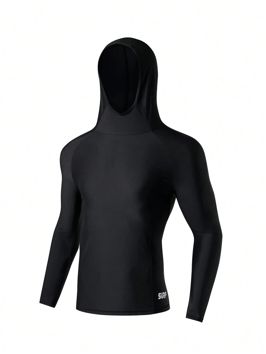 ZELFYO Men's Solid Color Long Sleeve Slim Fit Casual Hooded Surfing T-Shirt - Multicolor - View 1