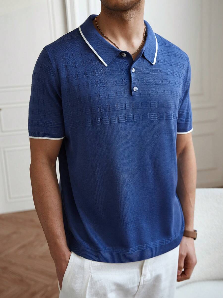 Manfinity Homme Men's Casual Knit Sweater, Simple And Fashionable For Daily Wear - Multicolor - View 1