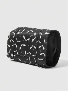 ROMWE Goth 蝙蝠哥特风格印花便携式时尚旅行化妆包 - 黑色 - 查看 1