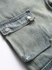 Chillumni Men's Simple Front Button Pocket Casual Jeans, Daily Wear - Bronze - View 7