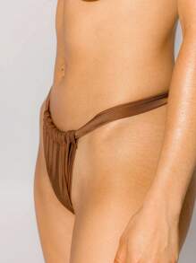 Aralina Rich Brown Gathered Underwire Bikini Set With Swim Bag Summer - Coffee Brown - View 4