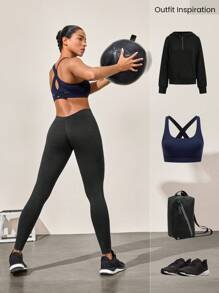 GLOWMODE Leggings taille haute de 24 pouces, avec contrôle du ventre sans couture, fesses sculptées, jambes avec coutures et dos en V. Convient pour l'entraînement à impact moyen, la course, la gym