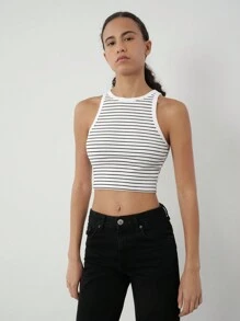 SHEIN BASICS Set de 2 tops casuales de punto de color liso con hombros descubiertos y recortados ajustados para mujer