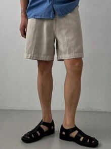 DAZY Men's Casual Khaki Solid Color Denim Shorts, Summer