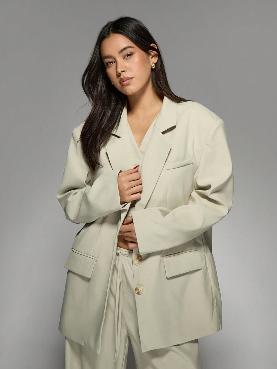 MISSGUIDED Blazer premium oversize, giacca da abito professionale per l'ufficio, con doppio petto e bavero, abbigliamento da lavoro adatto per autunno, inverno e primavera - Verde - Visualizzare 1