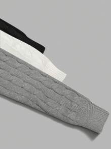 SHEIN LUNE Women's Plain Crew Neck Long Sleeve Casual Knit Sweater, Autumn/Winter - Multicolor - View 5