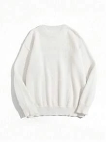 Chiquease Women's Casual Embroidered Letter Long Sleeve Knitted Sweater Fall Winter