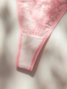 2pcs/Set Women's Lace Trim Minimal Casual Spaghetti Strap Camisole Lingerie Set