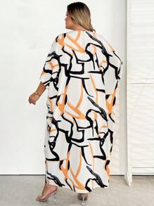 SHEIN CURVE+ 大码夏季优雅针织长裙 - 彩色 - 查看 2