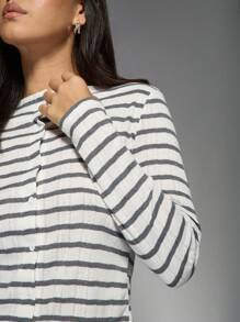 MISSGUIDED Cárdigan de punto con botones y mangas largas, de estilo náutico clásico, ligero para primavera y verano, con diseño de rayas y punto de aguja, prenda esencial para capas - Blanco - Ver 4