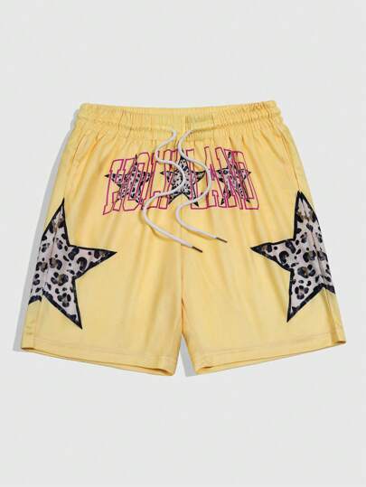 Anime شورت كاجوال مريح بجيوب وطباعة لربيع وصيف الرجال