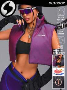 Innovista Veste matelassée à col montant sans manches, porter des vêtements de sport amples et rembourrés, vestes de ski, vestes pour l'alpinisme et les sports, tenues d'automne pour femmes, vêtements de randonnée, veste zippée pour femme, veste d'extérieur chaude, tenues d'automne et d'hiver pour femmes, veste d'hiver pour femme, thermique, extérieur, tenue de la Saint-Valentin pour filles, Saint-Valentin