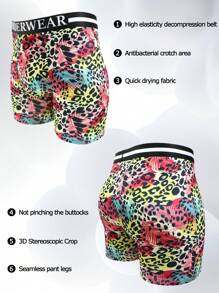 4pcs/Pack Men Tropical Print Boxer Briefs - Multicolor - View 7