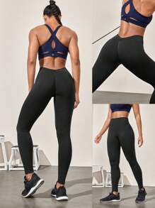 GLOWMODE Leggings taille haute de 24 pouces, avec contrôle du ventre sans couture, fesses sculptées, jambes avec coutures et dos en V. Convient pour l'entraînement à impact moyen, la course, la gym