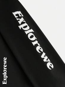 SHEIN Tween Boy 纯黑色长袖休闲简约 T 恤，日常穿着 - 黑色 - 查看 6