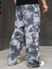 Manfinity LEGND Plus Size Men's Casual Straight Leg Tie Front Pocket Pants