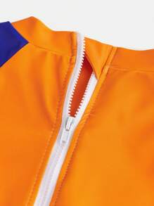 SHEIN Combinaison de bain à manches courtes casual pour garçons préadolescents