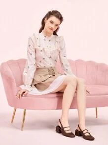 CUCCOO DOLLMOD Red Patent Mary Jane High Heel Shoes For Women - Bronze - View 10