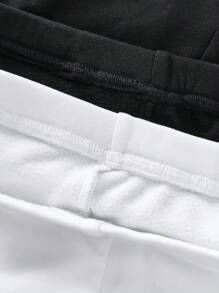 SHEIN LUNE Thermal Lined Leggings 2pcs/Set Women's Thermal Lined Leggings, Black & White, Autumn/Winter