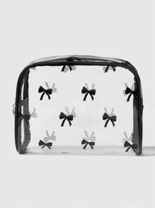 ROMWE Kawaii Modische, süße tragbare Make-up-Tasche mit Schleifen Muster
