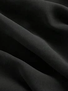 SHEIN MOD Jupe longue asymétrique à volants taille haute de couleur unie, été femme, jupe noire, jupe à ourlet asymétrique, jupe mi-longue - Noir - Voir 3