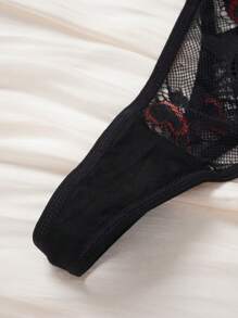 女士文胸内裤套装 - 黑色 - 查看 6