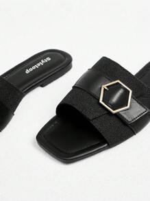 Styleloop 新款春夏时尚休闲系带女式一脚蹬凉鞋，舒适平底沙滩/休闲凉鞋