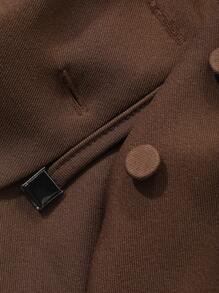 DAZY 2pcs Women Solid Color Fitted Vest Tank Top And Wide Leg Pants Set, Casual Spring Summer - Brown - View 3