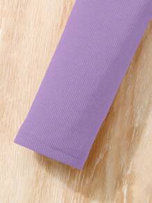 SHEIN Urban Chic Tween Girl Knit Crew Neck Long Sleeve Top - NOVA Store - Mauve Purple - View 5