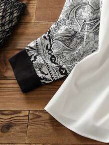 Lacomfia Camisa de oficina de talla grande para mujeres con elegante estampado europeo - Multicolor - Ver 5