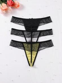 3pcs Women Low Waist Sexy Underwear - Multicolor - View 2