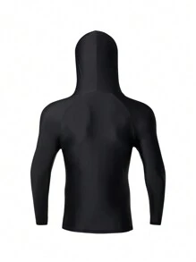 ZELFYO Men's Solid Color Long Sleeve Slim Fit Casual Hooded Surfing T-Shirt - Multicolor - View 2