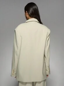 MISSGUIDED Blazer premium oversize, giacca da abito professionale per l'ufficio, con doppio petto e bavero, abbigliamento da lavoro adatto per autunno, inverno e primavera - Verde - Visualizzare 2