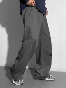 SHEIN TeenBoys 1pc Casual Sports Street Comfortable Versatile Super Cost-Effective Loose Fit Side Printed Star Pattern Casual Straight Loose Sweatpants Back To School Clothes; Fall Outfits; Teen Boy Clothes; Fall Jackets; Fall Outfits Autumn/Winter