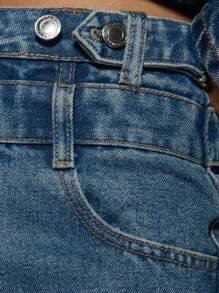 MISSGUIDED Double Waistband Denim Maxi Skirt - Medium Wash - View 5