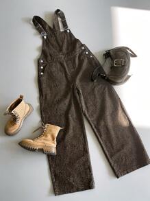 DAZY 女式豹纹牛仔背带裤和连体裤